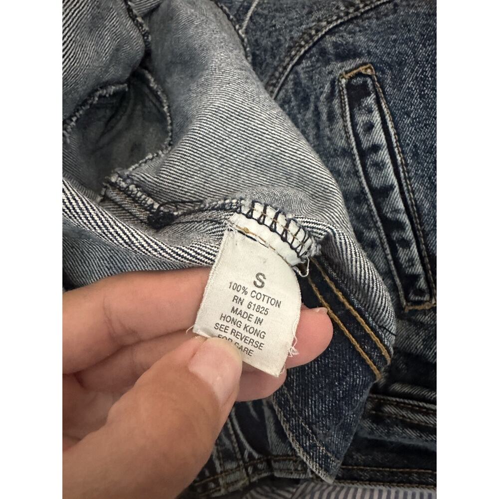 Vintage 80s Nuovo Industriale Aero Squad Jean Crop Jacket Denim Size Small - Picture 10 of 13